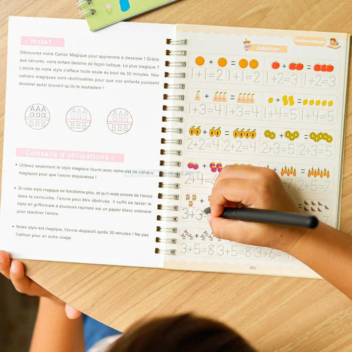 Pack de 4 Cahiers Magiques Réutilisables – Cahier d'écriture magique réutilisable - Funnybook™