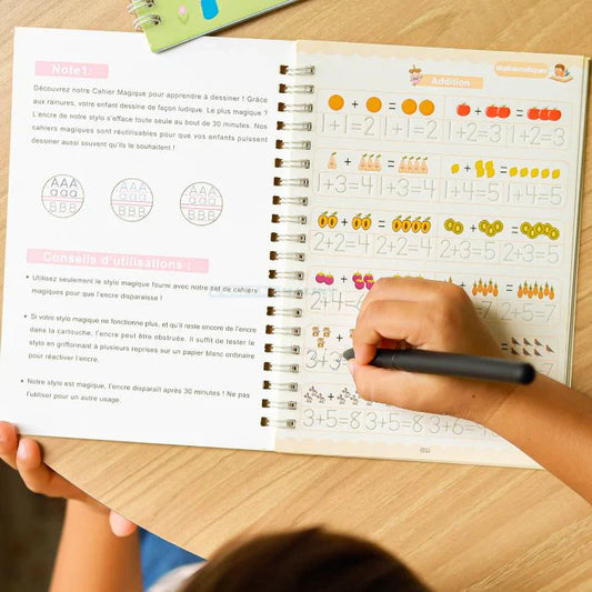 Pack de 4 Cahiers Magiques Réutilisables – Cahier d'écriture magique réutilisable - Funnybook™